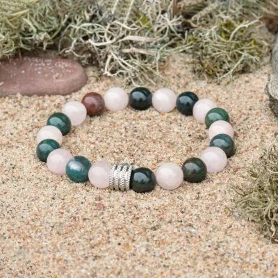 Náramek z heliotropu a růženínu