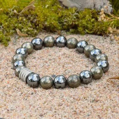 Náramek z Pyritu a Hematitu