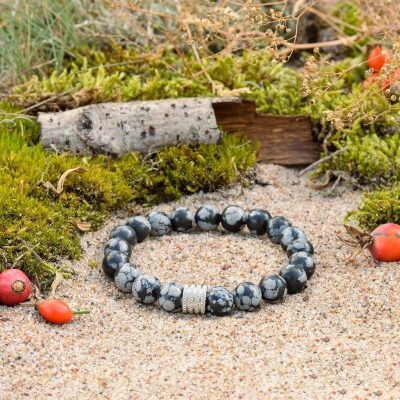 Náramek ze Sněhového Obsidiánu