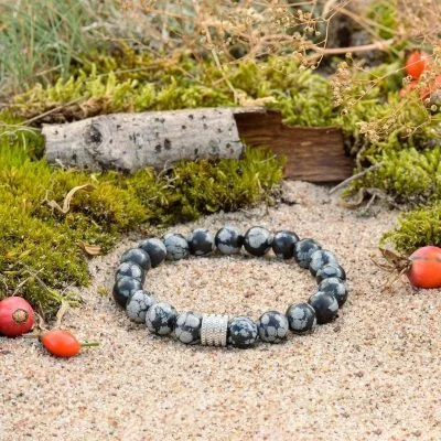 Náramek ze Sněhového Obsidiánu