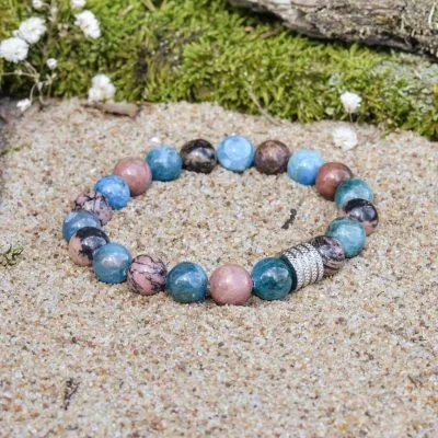 Náramek z apatitu a rodonitu