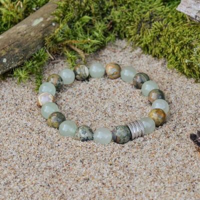 Náramek z aventurínu a ryolitu