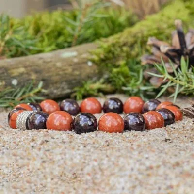 Náramek s Granátem a Červeným Jaspisem