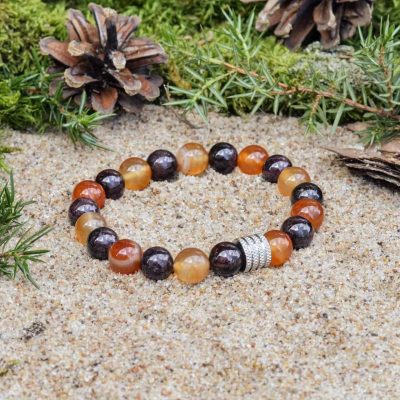 Náramek z granátu a karneolu