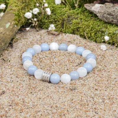 Náramek ze selenitu a angelitu